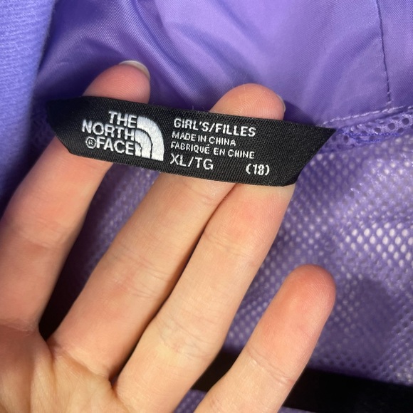 The North Face Purple Hooded Full Zip Windbreaker/Rain Jacket EUC XL Girls - Picture 8 of 17